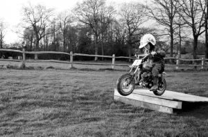 4 years old Jan Dixon on his mino motor bike. December 1974 74-7664-004 4 years old Jan Dixon on his mino motor bike. December 1974 74-7664-004