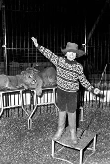 7 years old Paul Colins, seen here in the circus ring lion taming