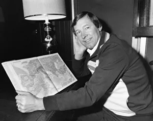 Aberdeen manager Alex Ferguson looks at a map of Europe as he prepares to takes his side Aberdeen manager Alex Ferguson looks at a map of Europe as he prepares to takes his side