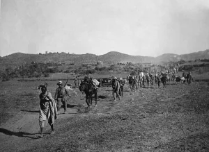 Abyssinian War October 1935 Italian troops advancing on the Adowa front Abyssinian War October 1935 Italian troops advancing on the Adowa front
