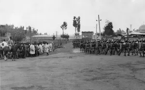 Abyssinian War September 1935 Abyssinian army seen passing through the streets of Abyssinian War September 1935 Abyssinian army seen passing through the streets of