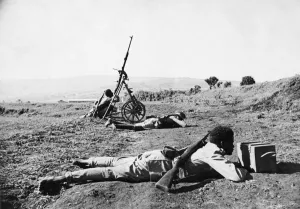 Abyssinian War September 1935 Abyssinian forces come under air attack on the Ogadan Abyssinian War September 1935 Abyssinian forces come under air attack on the Ogadan