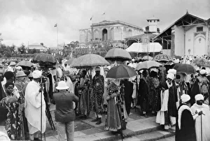 Abyssinian War September 1935 Emperor Haile Selassie wearing a heavy crown Abyssinian War September 1935 Emperor Haile Selassie wearing a heavy crown