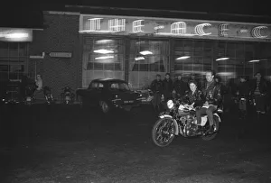 Ace Cafe January1961 Motorbikes and riders gather at the famous Ace Cafe at Ace Cafe January1961 Motorbikes and riders gather at the famous Ace Cafe at