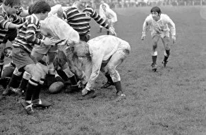 Action from the Gloucester v Somerset rugby match. January 1972 72-0240-006