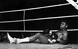 Action during the non-title heavyweight fight between American Cassius Clay Action during the non-title heavyweight fight between American Cassius Clay