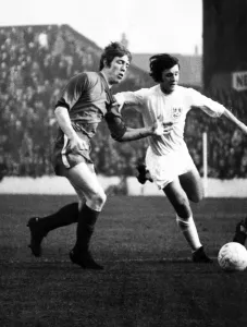 Action shot of football player Alex Smith (left). Smith is the current kit manager at Action shot of football player Alex Smith (left). Smith is the current kit manager at
