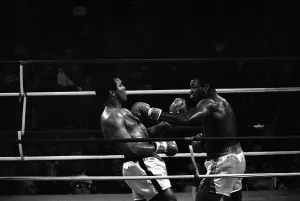 Action during the world heavyweight title fight between challenger Muhammad Ali Action during the world heavyweight title fight between challenger Muhammad Ali