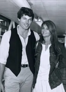 Actor Christopher Reeve seen here with his girlfriend Gaye Exton at Heathrow Airport Actor Christopher Reeve seen here with his girlfriend Gaye Exton at Heathrow Airport
