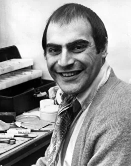 Actor David Suchet(26) is seen here in his dressing room getting ready to apply his stage