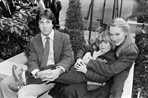 Actor Dustin Hoffman with actress Meryl Streep and young Justin Henry who all star Actor Dustin Hoffman with actress Meryl Streep and young Justin Henry who all star