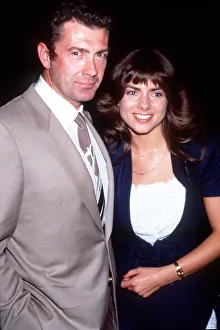 Actor Lewis Collins in September 1988 with his wife at a wedding party at Langans Actor Lewis Collins in September 1988 with his wife at a wedding party at Langans