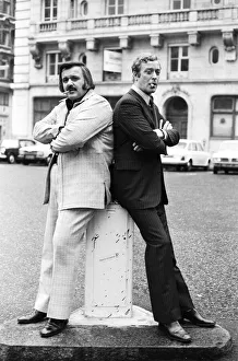 Actor Michael Caine poses with Tony Mascia in Hanover Square during a break in filming Actor Michael Caine poses with Tony Mascia in Hanover Square during a break in filming