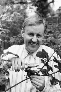 Actor Richard Briers seen here in the garden pruning roses at his West London home Actor Richard Briers seen here in the garden pruning roses at his West London home