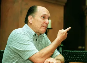 Actor Robert Duvall in Glasgow May 1998 pointing finger Actor Robert Duvall in Glasgow May 1998 pointing finger