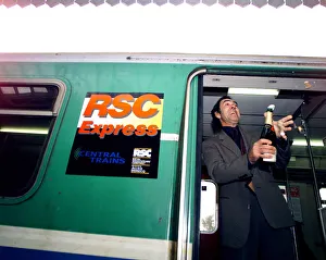 Actor Robert Lindsay toasts the new RSC Express at Stratford station Actor Robert Lindsay toasts the new RSC Express at Stratford station