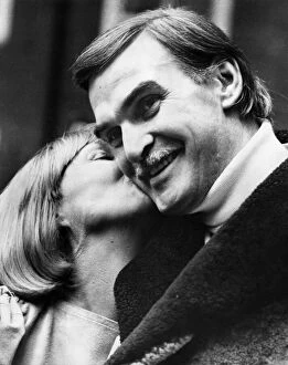 Images Dated 27th February 1976: Actor Stanley Baker. Stanley Baker with his wife Ellen in London today
