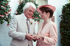 Actor Tony Booth and Nancy Jaeger at their wedding in the Jaeger family' Actor Tony Booth and Nancy Jaeger at their wedding in the Jaeger family'