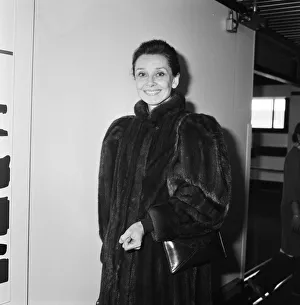 Actress Audrey Hepburn at an airport. April 1984 Actress Audrey Hepburn at an airport. April 1984