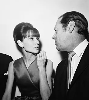 Actress Audrey Hepburn pictured with Rex Harrison at a press reception at the Savoy Hotel Actress Audrey Hepburn pictured with Rex Harrison at a press reception at the Savoy Hotel