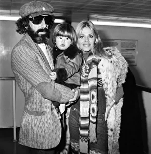 Actress Britt Ekland with son Nicoli and boyfriend Lou Adler. December 1974 74-7577 Actress Britt Ekland with son Nicoli and boyfriend Lou Adler. December 1974 74-7577