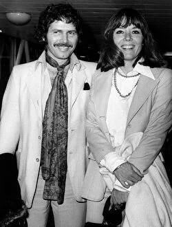 Actress Diana Rigg at Heathrow airport with her husband Menachem Gueffen as they prepare