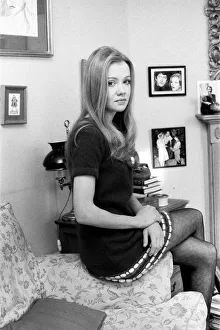 Actress Hayley Mills at her Chelsea home. A portrait of her by Roy Boulting hangs Actress Hayley Mills at her Chelsea home. A portrait of her by Roy Boulting hangs