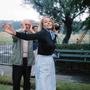 Images Dated 1st July 1975: Actress Honor Blackman bowling. July 1975