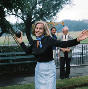 Images Dated 1st July 1975: Actress Honor Blackman bowling. July 1975