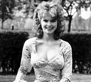 Images Dated 10th May 1978: Actress Linda Lou Allen wearing a low cut top showing cleavage near her home in London