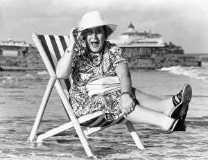 Actress Molly Sugden seen here all awash on Eastbourne beach Actress Molly Sugden seen here all awash on Eastbourne beach