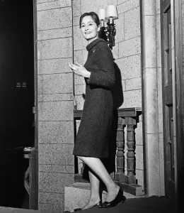 Actress Rosalind Worth backstage at the Ambassadors Theatre in London before her Actress Rosalind Worth backstage at the Ambassadors Theatre in London before her