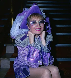 Actress Sue Pollard December 1985 wearing lilac outfit and hat Actress Sue Pollard December 1985 wearing lilac outfit and hat