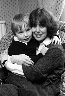 Actress Una Stubbs with son Joe at home February1979 Actress Una Stubbs with son Joe at home February1979