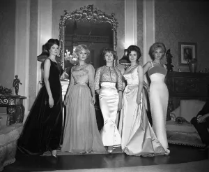 Six actresses line up at Cornwall Gardens, Kensington for a fitting and a photo call Six actresses line up at Cornwall Gardens, Kensington for a fitting and a photo call