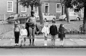 Adam West as Batman helps out with road safety campaign May 1967 which is being Adam West as Batman helps out with road safety campaign May 1967 which is being