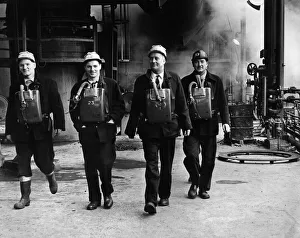 An advance guard of the army of steelworkers who returned to their jobs at Port Talbot An advance guard of the army of steelworkers who returned to their jobs at Port Talbot