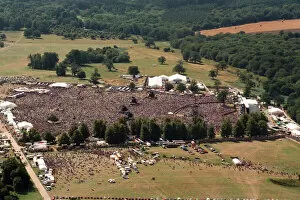 Images Dated 10th August 1996: Aerial pictures from the Oasis concert held at Knebworth House. 10th August 1996