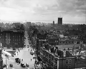 Aerial View of the Art Deco shop facade in Whitefriargate, Hull. 1st June 1953 Aerial View of the Art Deco shop facade in Whitefriargate, Hull. 1st June 1953