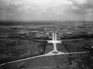 Aerial view of the Canadian War Memorial at Vimy Ridge as 50 Aerial view of the Canadian War Memorial at Vimy Ridge as 50