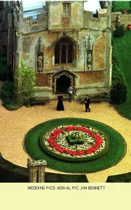 Images Dated 13th May 1998: Aerial view of Henry Dent Brocklehurst wedding May 1998 who married Model Lili