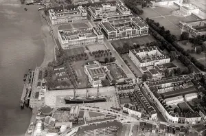 Aerial view of London August 1959 The Royal College Greenwich Aerial view of London August 1959 The Royal College Greenwich