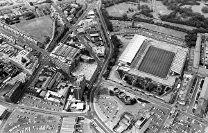 Aerial view of St James Park football stadium in Newcastle upon Tyne Aerial view of St James Park football stadium in Newcastle upon Tyne