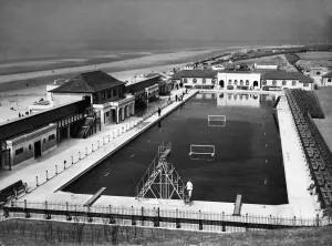 Aerial view of the Wallasey open air bathing pool in the Wirral, Merseyside Aerial view of the Wallasey open air bathing pool in the Wirral, Merseyside