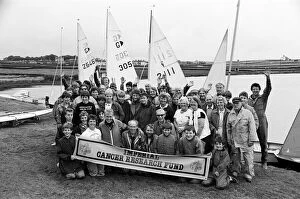 Images Dated 5th September 1987: Ahoy There! These intrepid sailors get ready to take to the water for a sponsored sail