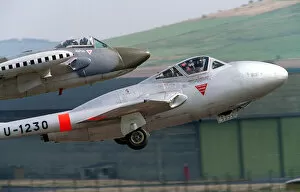 Images Dated 31st August 1993: Aircraft deHavilland Vampire and Venom August 1993 taking off in formation at