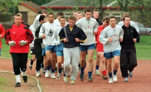 00229 Gallery: Airdrie football team players in training session as part of the build up to play off