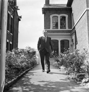 Images Dated 15th July 1970: Alan Ball walks away from the new Preston North End Youth Hostel. July 1970 70-6825