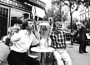 Alan Kennedy of Liverpool kisses the European Cup 1981 after victory over Real