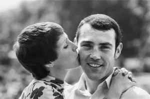 Alan Minter with wife after retaining the WBA and WBC belts. 30th June 1980 Alan Minter with wife after retaining the WBA and WBC belts. 30th June 1980